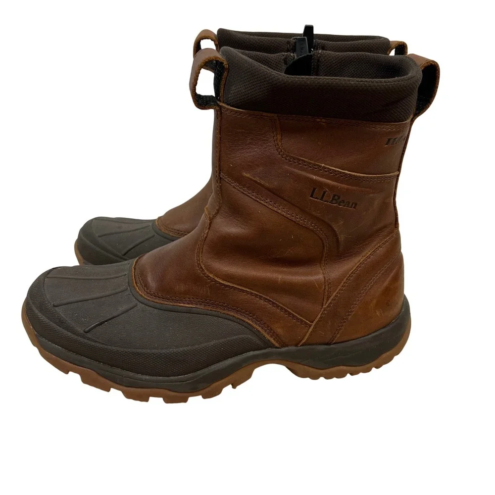 LL Bean Tek2.5 Primaloft Waterproof Winter Boots Mens 9.5 Brown Leather 507166